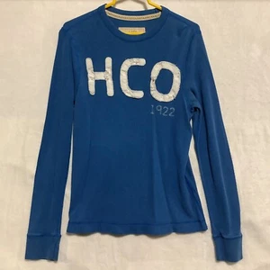 Hollister CA Waffle Thermal Knit Shirt Crew Neck Blue HCO 1992 Size Medium - Picture 1 of 6