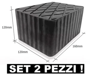SET 2 PEZZI Tamponi in gomma H 120 mm per ponti sollevatori spessore MADE ITALY - Imagen 1 de 3