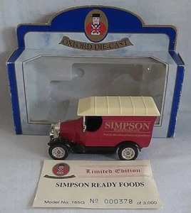 OXFORD DIECAST BULL NOSE MORRIS VAN SIMPSON READY FOODS DIECAST BOXED - Picture 1 of 1