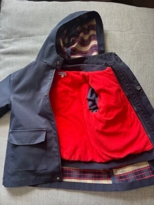 Mädchen Jacadi schwarz 2-in-1 Kapuze Parka Mantel mit Innen Bomberjacke Größe 6A - Bild 1 von 12