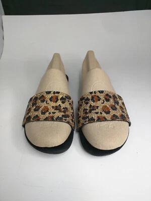 Sandalias Schutz Diamantes de Imitación Estampado de Leopardo Talla Plana 8B Vacaciones Foto 1 de 4