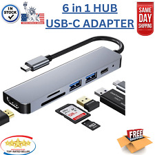 USB-C 6 In 1 Hub Type C To USB Multiport 4K HDMI Adapter For Macbook Pro & Air