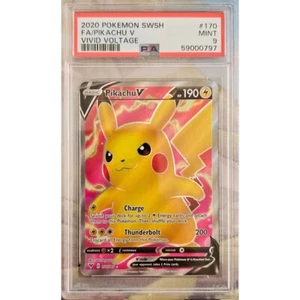 PSA 9 Pikachu V 170/185 Full Art Pokemon Vivid Voltage Mint - Picture 1 of 2