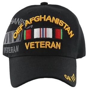 NEU! OEF AFGHANISTAN VETERAN BALL CAP MÜTZE SCHWARZ - Bild 1 von 4