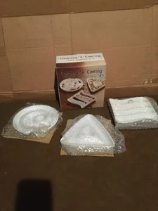 Company's Coming Tidbit Appetizer Trio Set of 3 Dishes Square, Triangle, Circle - Picture 1 of 3