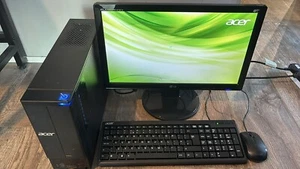 ACER COMPUTER DESKTOP WITH LG MONITOR BUNDLE TEENAGE OFFICE INTERNET - Picture 1 of 5