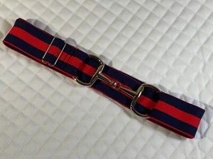 Trensengebiss elastischer Gürtel - marine/rote Streifen - Bild 1 von 1