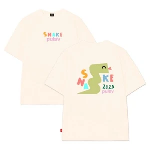 PULSV 2025 Snake T-Shirts Unisex Badminton Tee Sport Freizeit Top OverFit Ivory - Bild 1 von 4
