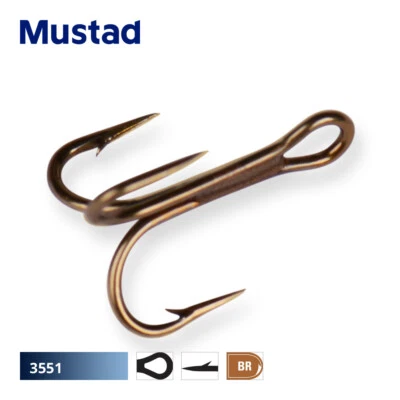 Mustad Freshwater Treble Hooks - Pike Perch Salmon Trout Lure Fishing Tackle - Image 1 of 3