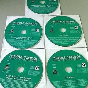 Home Schooling Middle School Advantage PC CD-ROM Education Set 6 cd Software - Picture 1 of 24