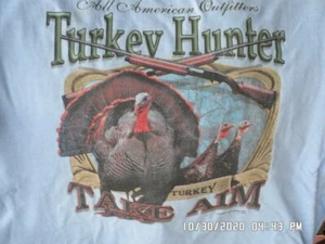 NEW T-Shirt: Turkey Hunter Hunting Take Aim (Blue)S L XL Small Large Extra Large - Picture 1 of 1