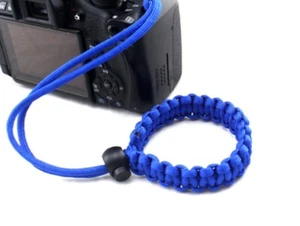 BLUE Braided Paracord Wrist Strap Lanyard DSLR Camera Bridge Compact - UK STOCK - Picture 1 of 5