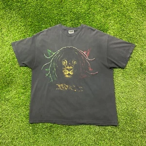 Camiseta De Colección ODM Irie Ganja Adulto Boxy XL Desteñida Negra Reggae Rasta Golpeada - Imagen 1 de 13