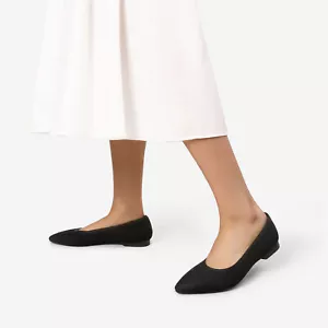 Women Pointed Toe Knit Breathable Comfort Classic Slip On Office Flat Shoes US - Picture 1 of 25