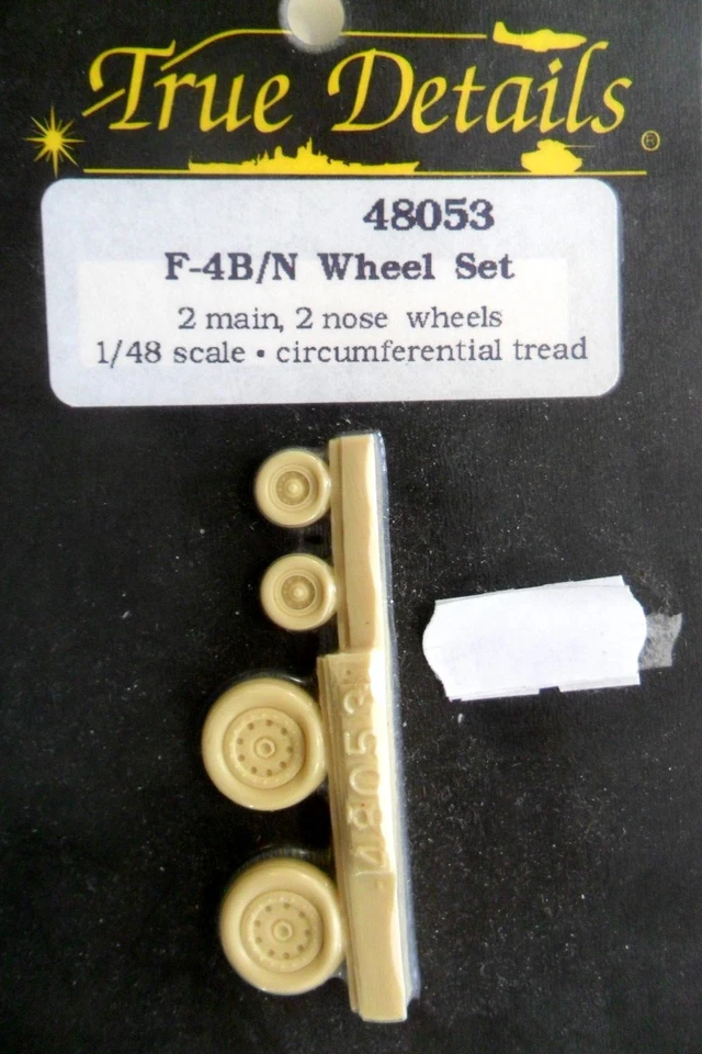 TRUE DETAILS 1:48 SET RUOTE IN RESINA WHEEL SET F-4B/N 4 RUOTE WHEELS  ART 48053 - Immagine 1 di 1