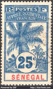 SENEGAL PALMIER N° 37 AVEC OBLITERATION - Picture 1 of 2