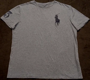 Unisex Med Polo Ralph Lauren Light Blue Big Embroidered Pony #3 Logo T Shirt - Picture 1 of 7
