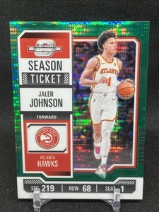2023-24 JALEN JOHNSON /25 PANINI CONTENDERS OPTIC TICKET PULSAR GREEN Bookend - Foto 1 di 2