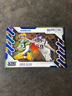 2022 Panini Score Sack Attack Jared Allen #SA-JA Showcase 077/100 - Image 1 of 2