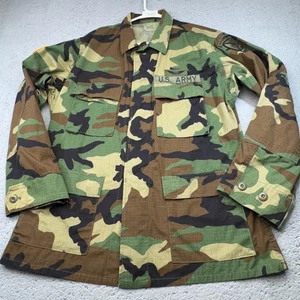 US Army Mountain Division Jacket Mens Medium Regular Woodland Camo Combat Patch - Picture 1 of 13