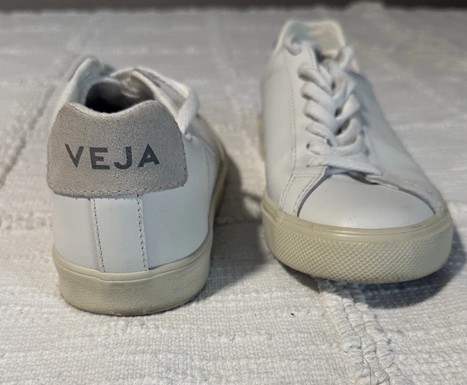 Veja Esplar Leather White Tonal Logo Sneakers - Image 1 of 4