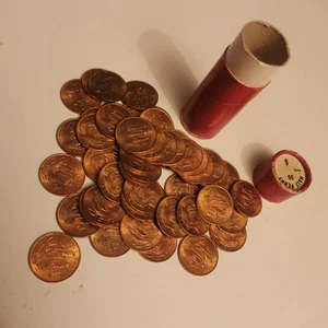 50x 1967 British Half Penny Mint / Stempelglanz, in Vintage Münzrolle - Bild 1 von 5