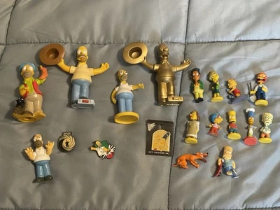 LOT OF 19 The Simpsons Loose Collectibles • TOMY, Burger King, Pins - Original - Image 1 of 4