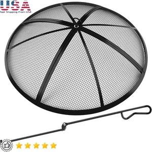 Parascintille Fire Pit in acciaio inox con poker pieghevole e design a rete stretta nuovo - Foto 1 di 10