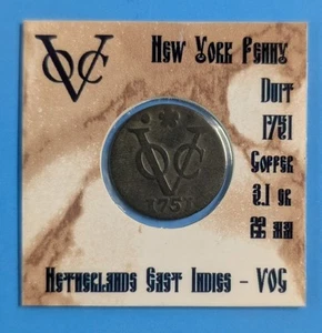 1751 New York Penny Duit Dutch East India Company VOC - Bild 1 von 2
