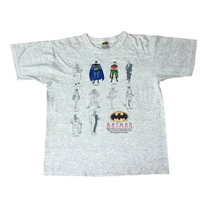 Vintage 1996 Batman The Animated Series T shirt Mens Medium Heros And Villains - Picture 1 of 9
