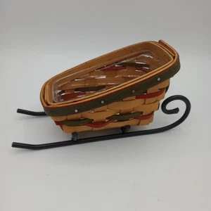 Longaberger kleiner Schlittenkorb und schmiedeeiserner Kufenschutz Weihnachten EUC - Bild 1 von 16