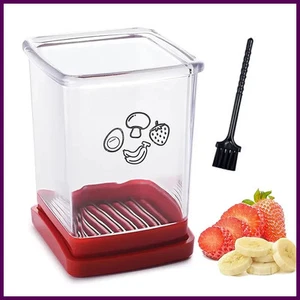 Cortador de tazas de velocidad de frutas con plato de empuje cortador de huevos fresa cortador de plátano - Imagen 1 de 24