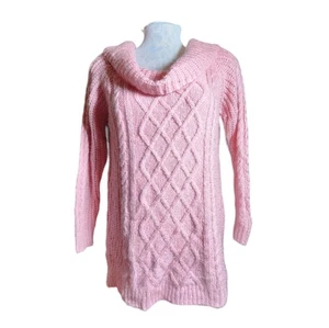 St. John Pink Metallic Long Sleeve Cowl Neck Sweater Size L *New With Repair* - Picture 1 of 10