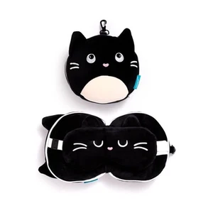 Relaxeazzz Cat Travel Pillow & Eye Mask | Feline Cat Plush Neck Cushion Set - Picture 1 of 6