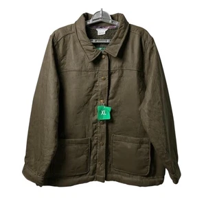 Boston Traders Women's XL Green Fleece Lined Trucker Jacket Casual NEW - Picture 1 of 8