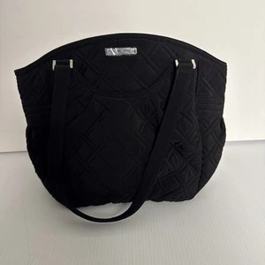 NWT Vera Bradley Glenna Classic Black Quilted Microfiber Tote Purse Handbag NWT - Picture 1 of 12