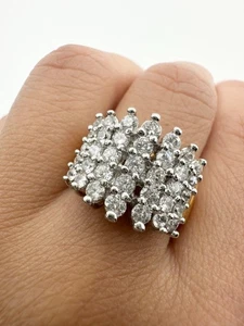 925 sterling silver 18k gold vermeil paved CZ ring size 6.75 - Picture 1 of 6