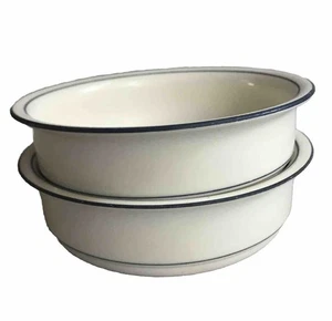 Juego de 2 sopas de cereal Lenox Blue Pinstripes (para el azul) azul blanco EE. UU. - Imagen 1 de 6