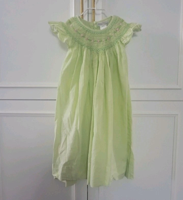 Vestido Petit Ami Vintage Verde Niñas Talla 3T Foto 1 de 4