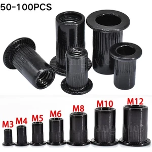 10-100tlg Stahl Nietmuttern Blindnietmutter Flachkopf Gewindenieten M3 bis M10 - Bild 1 von 15