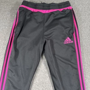 Adidas Pants Youth XL Climacool  Black Pink Stripe Track Training Jogger Soccer - Picture 1 of 18