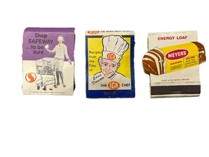 Vintage Streichholzbücher Lebensmittelgeschäfte IGA, Safeway, Meyer’s Bread - nur Bücher - Bild 1 von 3