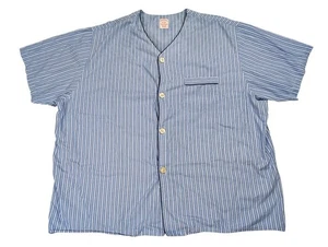 Brooks Brothers kurzärmliges knielanges Pyjama Shirt Herren 2XL blau gestreift - Bild 1 von 8