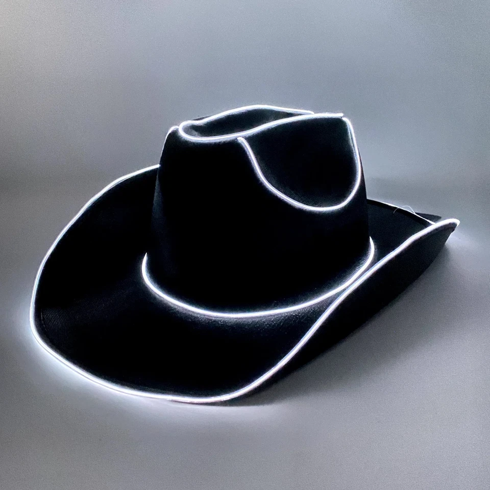Sombrero con luz LED, vaquero adulto, sombrero de vaquera, para Halloween, Navidad, fiesta, Foto 1 de 1