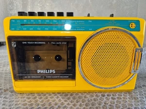 Vintage Philips D7180/60L Radio Kassetten Recorder Farbe Gelb 1980's - Bild 1 von 6
