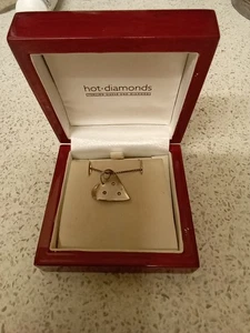 Real Silver Heart With Diamonds Ladies Necklace - Picture 1 of 4