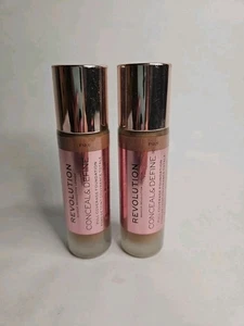2 Pk Makeup Revolution Conceal and define Full Coverage Foundation F12.5 - Picture 1 of 5