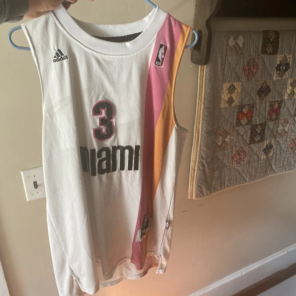 Rare Vintage Adidas HWC NBA Miami Heat Dwyane Wade Floridians Basketball Jersey - Image 1 of 3