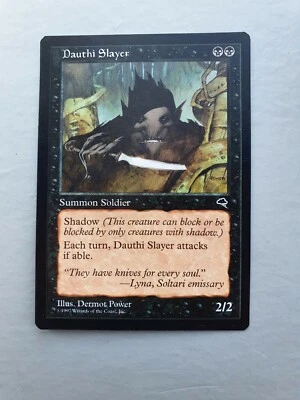 Dauthi Slayer, MTG Tempest (1997) Common Black Creature VNM  - Image 1 of 2