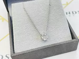 Lab Grown Diamond Pendant Necklace 2 Ct Oval Cut 14K White Gold IGI Certified - Picture 1 of 5